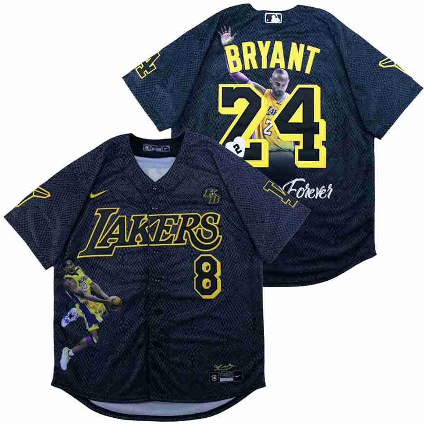 Men's Los Angeles Dodgers #8 #24 Kobe Bryant Black With KB Patch Cool Base Stitched MLB Fashion Jerseys Men's Los Angeles Dodgers #8 #24 Kobe Bryant Black With KB Patch Cool Base Stitched MLB Fashion Jerseys