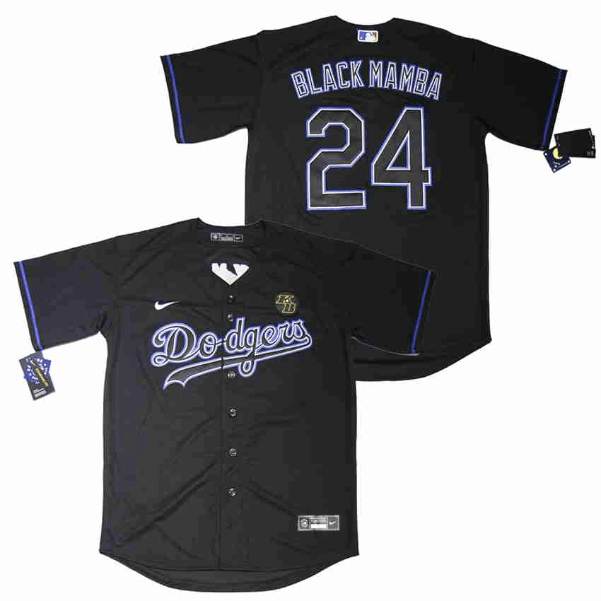 Dodgers 24 Kobe Bryant Black Mamba Nike Cool Base Jersey Dodgers 24 Kobe Bryant Black Mamba Nike Cool Base Jersey