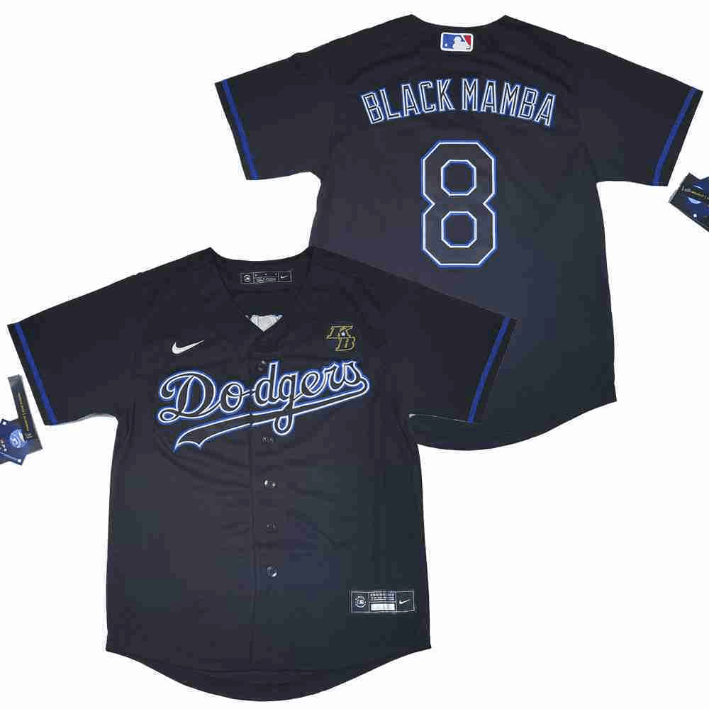 Dodgers 8 Kobe Bryant Black Mamba Nike Cool Base Jersey Dodgers 8 Kobe Bryant Black Mamba Nike Cool Base Jersey
