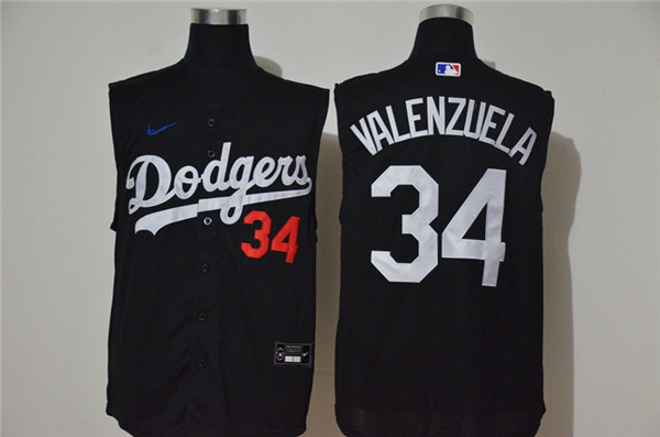 Dodgers 34 Fernando Valenzuela Black Nike Cool Base Sleeveless Jersey Dodgers 34 Fernando Valenzuela Black Nike Cool Base Sleeveless Jersey