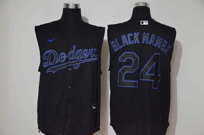Dodgers 24 Black Mamba Black Nike Cool Base Sleeveless Jersey Dodgers 24 Black Mamba Black Nike Cool Base Sleeveless Jersey