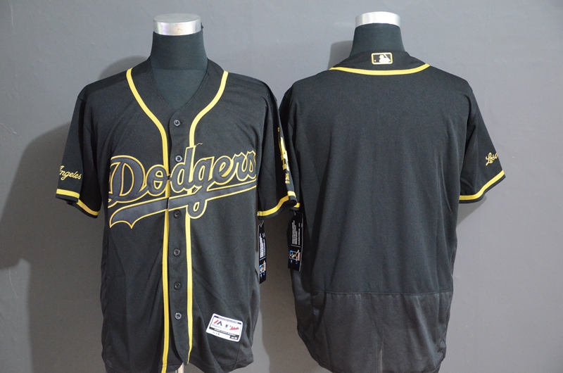 Dodgers Blank Black Gold Flexbase Jersey Dodgers Blank Black Gold Flexbase Jersey