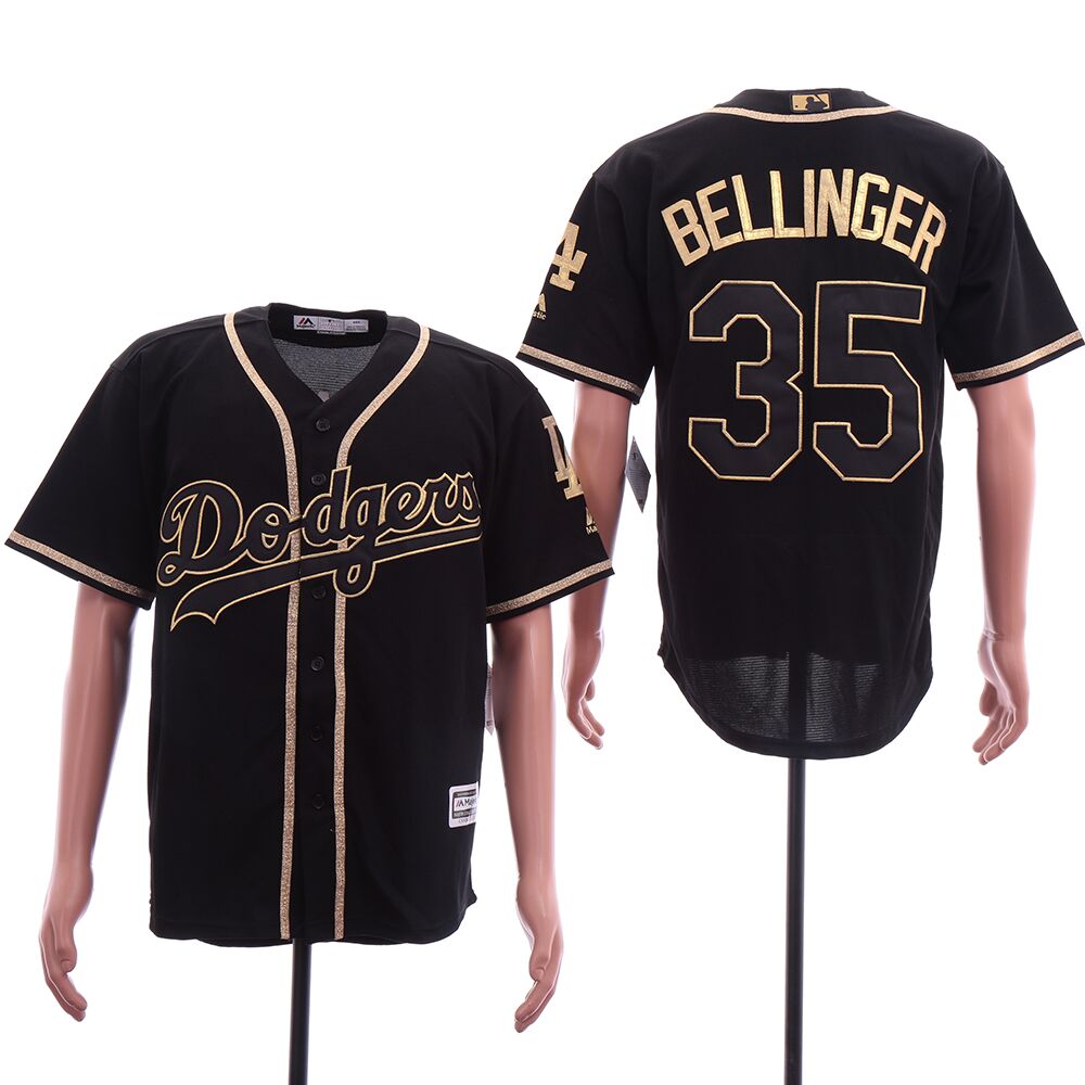 Dodgers 35 Cody Bellinger Black Gold Cool Base Jersey Dodgers 35 Cody Bellinger Black Gold Cool Base Jersey