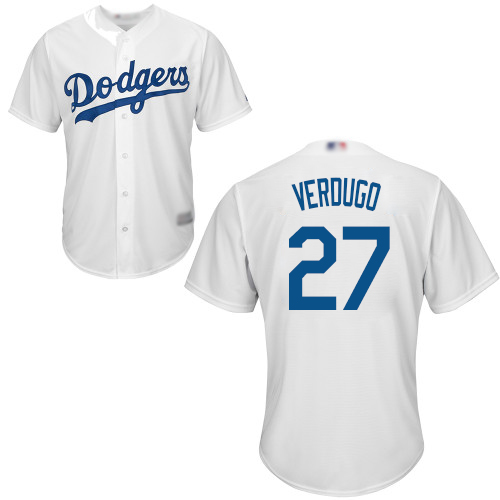 Dodgers #27 Alex Verdugo White New Cool Base Stitched Baseball Jersey Dodgers #27 Alex Verdugo White New Cool Base Stitched Baseball Jersey