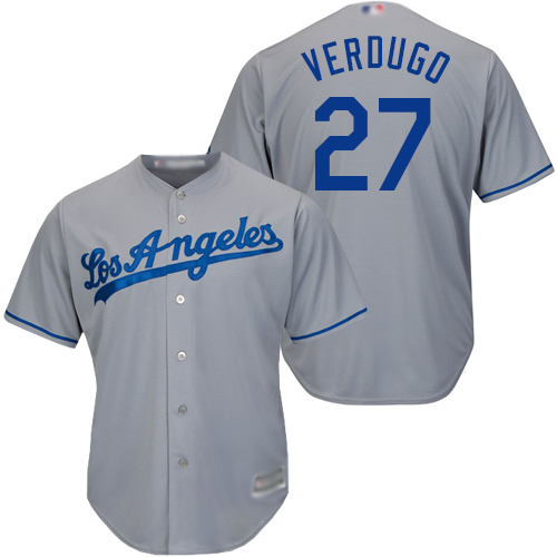 Dodgers #27 Alex Verdugo Grey New Cool Base Stitched Baseball Jersey Dodgers #27 Alex Verdugo Grey New Cool Base Stitched Baseball Jersey