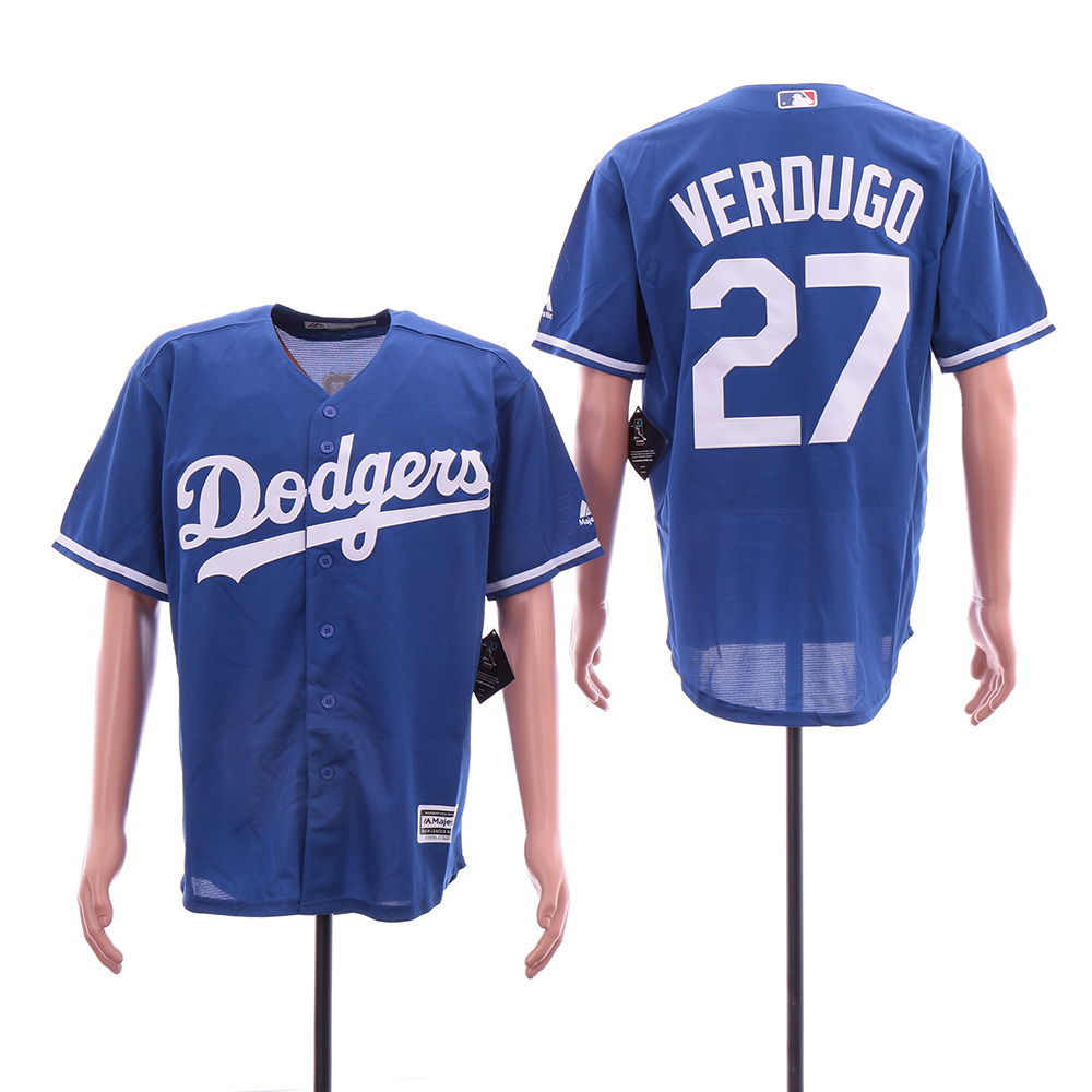 Dodgers 27 Alex Verdugo Blue Cool Base Jersey Dodgers 27 Alex Verdugo Blue Cool Base Jersey