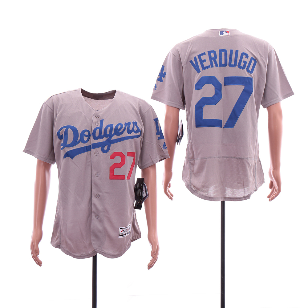 Dodgers 27 Alex Verdugo Gray Flexbase Jersey Dodgers 27 Alex Verdugo Gray Flexbase Jersey