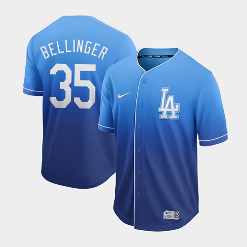 Dodgers #35 Cody Bellinger Royal Fade Authentic Stitched Baseball Jersey Dodgers #35 Cody Bellinger Royal Fade Authentic Stitched Baseball Jersey