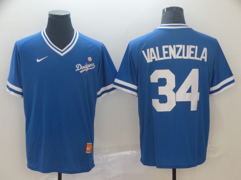 Dodgers 34 Fernando Valenzuela Blue Throwback Jersey Dodgers 34 Fernando Valenzuela Blue Throwback Jersey