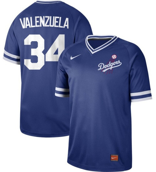 Dodgers #34 Fernando Valenzuela Royal Authentic Cooperstown Collection Stitched Baseball Jersey Dodgers #34 Fernando Valenzuela Royal Authentic Cooperstown Collection Stitched Baseball Jersey