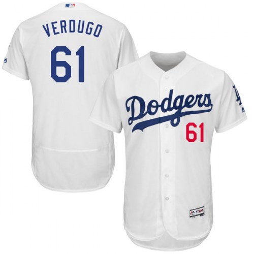 Dodgers 61 Alex Verdugo White Flexbase Jersey Dodgers 61 Alex Verdugo White Flexbase Jersey