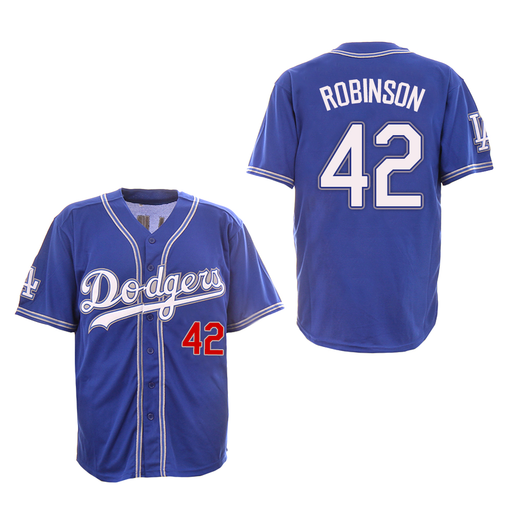 Dodgers 42 Jackie Robinson Royall New Design Jersey Dodgers 42 Jackie Robinson Royall New Design Jersey