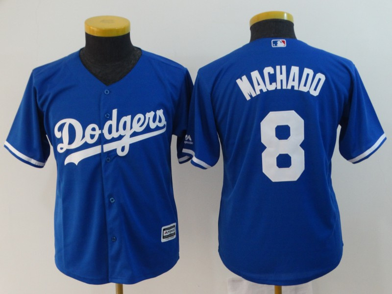 Dodgers 8 Manny Machado Royal Youth Cool Base Jersey Dodgers 8 Manny Machado Royal Youth Cool Base Jersey