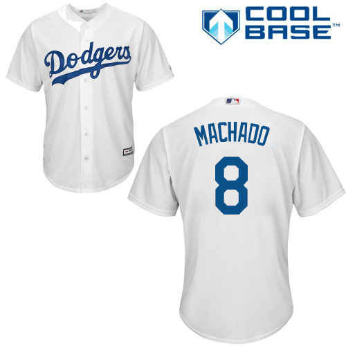 Dodgers #8 Manny Machado White New Cool Base Stitched Baseball Jersey Dodgers #8 Manny Machado White New Cool Base Stitched Baseball Jersey