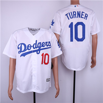 Dodgers #10 Justin Turner White Cool Base Jersey Dodgers #10 Justin Turner White Cool Base Jersey