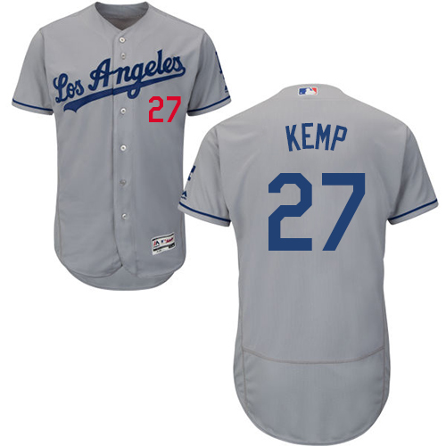 Dodgers #27 Matt Kemp Grey Flexbase Authentic Collection Stitched Baseball Jersey Dodgers #27 Matt Kemp Grey Flexbase Authentic Collection Stitched Baseball Jersey
