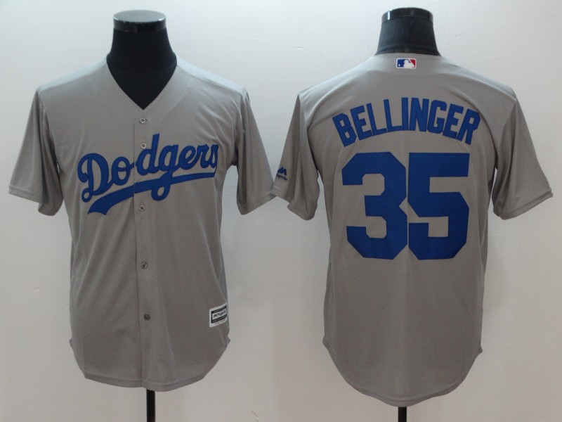 Dodgers #35 Cody Bellinger Gray Cool Base Jersey Dodgers #35 Cody Bellinger Gray Cool Base Jersey