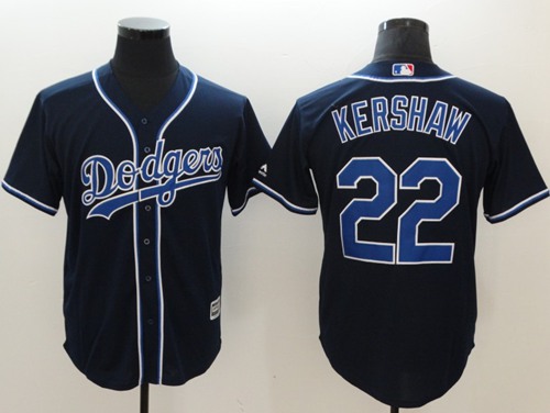 Dodgers #22 Clayton Kershaw Navy Blue New Cool Base Stitched MLB Jersey Dodgers #22 Clayton Kershaw Navy Blue New Cool Base Stitched MLB Jersey