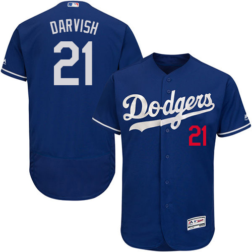 Dodgers #21 Yu Darvish Blue Flexbase Authentic Collection Stitched MLB Jersey Dodgers #21 Yu Darvish Blue Flexbase Authentic Collection Stitched MLB Jersey