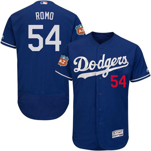 Dodgers #54 Sergio Romo Blue Flexbase Authentic Collection Stitched MLB Jersey Dodgers #54 Sergio Romo Blue Flexbase Authentic Collection Stitched MLB Jersey