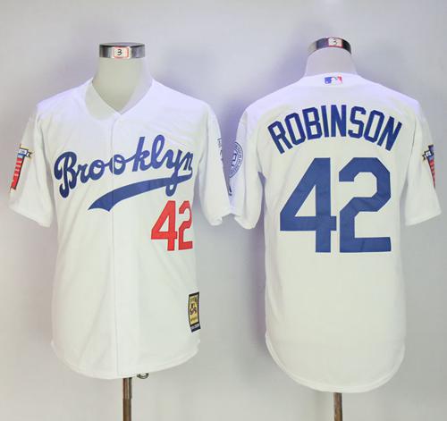 Mitchell and Ness Dodgers #42 Jackie Robinson Stitched White Throwback MLB Jersey Mitchell and Ness Dodgers #42 Jackie Robinson Stitched White Throwback MLB Jersey