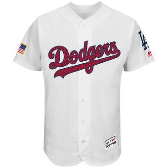 Los Angeles Dodgers Majestic Fashion Stars & Stripes FlexBase Jersey - White Los Angeles Dodgers Majestic Fashion Stars & Stripes FlexBase Jersey - White