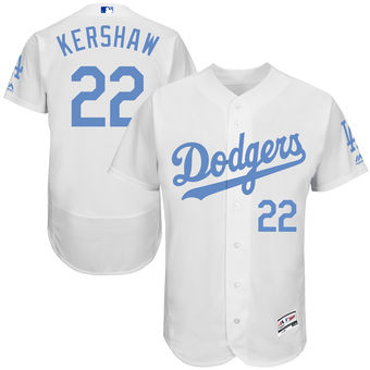Men's Los Angeles Dodgers Clayton Kershaw Majestic White Father's Day FlexBase Jersey Men's Los Angeles Dodgers Clayton Kershaw Majestic White Father's Day FlexBase Jersey