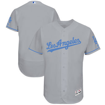 Men's Los Angeles Dodgers Majestic Gray Father's Day FlexBase Team Jersey Men's Los Angeles Dodgers Majestic Gray Father's Day FlexBase Team Jersey
