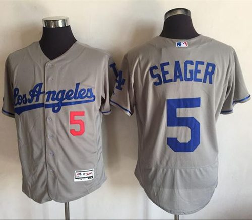 Dodgers #5 Corey Seager Grey Flexbase Authentic Collection Road Stitched MLB Jersey Dodgers #5 Corey Seager Grey Flexbase Authentic Collection Road Stitched MLB Jersey