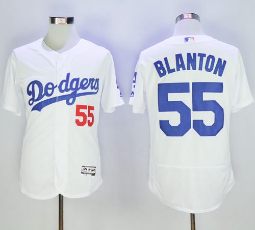Dodgers #55 Joe Blanton White Flexbase Authentic Collection Stitched MLB Jersey Dodgers #55 Joe Blanton White Flexbase Authentic Collection Stitched MLB Jersey