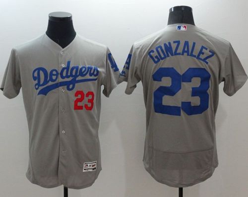 Dodgers #23 Adrian Gonzalez Grey Flexbase Authentic Collection Stitched MLB Jersey Dodgers #23 Adrian Gonzalez Grey Flexbase Authentic Collection Stitched MLB Jersey