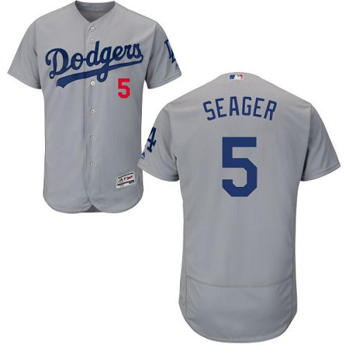 Dodgers #5 Corey Seager Grey Flexbase Authentic Collection Stitched MLB Jersey Dodgers #5 Corey Seager Grey Flexbase Authentic Collection Stitched MLB Jersey