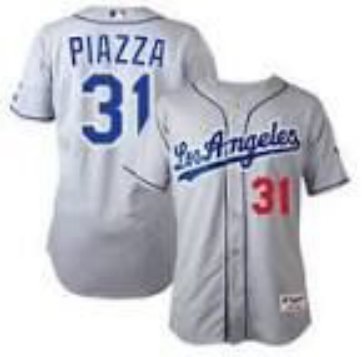Los Angeles Dodgers #31 Mike Piazza Jersey Stitched Grey baseball jersey Los Angeles Dodgers #31 Mike Piazza Jersey Stitched Grey baseball jersey