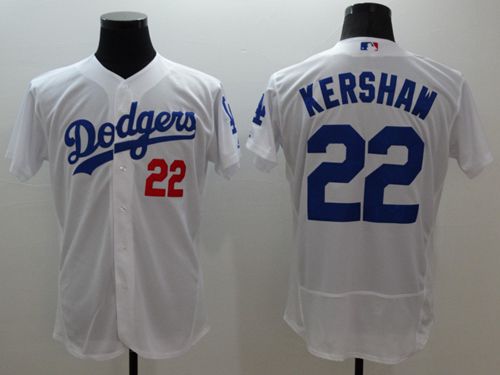 Dodgers #22 Clayton Kershaw White Flexbase Authentic Collection Stitched MLB Jersey Dodgers #22 Clayton Kershaw White Flexbase Authentic Collection Stitched MLB Jersey