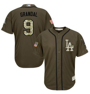 Dodgers #9 Yasmani Grandal Green Salute to Service Stitched MLB Jersey Dodgers #9 Yasmani Grandal Green Salute to Service Stitched MLB Jersey