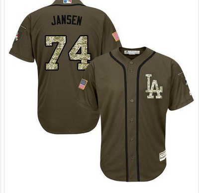 Dodgers #74 Kenley Jansen Green Salute to Service Stitched MLB Jersey Dodgers #74 Kenley Jansen Green Salute to Service Stitched MLB Jersey