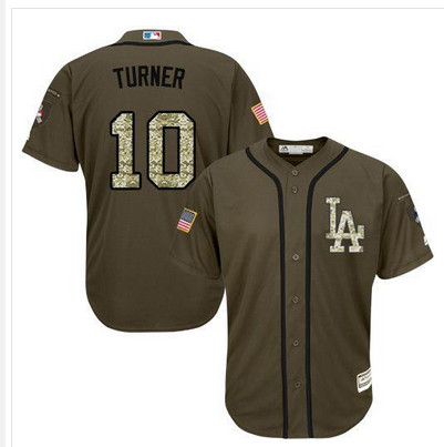 Dodgers #10 Justin Turner Green Salute to Service Stitched MLB Jersey Dodgers #10 Justin Turner Green Salute to Service Stitched MLB Jersey