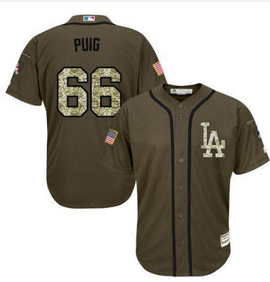 Dodgers #66 Yasiel Puig Green Salute to Service Stitched MLB Jersey Dodgers #66 Yasiel Puig Green Salute to Service Stitched MLB Jersey