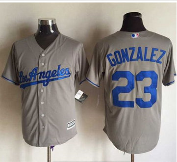 Los Angeles Dodgers #23 Adrian Gonzalez Grey New Cool Base Stitched MLB Jersey Los Angeles Dodgers #23 Adrian Gonzalez Grey New Cool Base Stitched MLB Jersey
