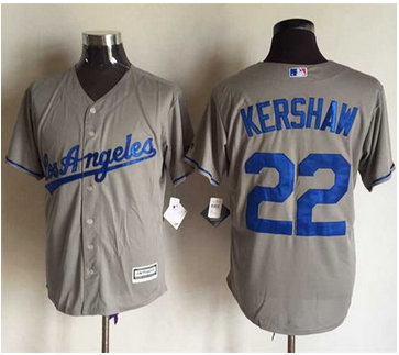 Los Angeles Dodgers #22 Clayton Kershaw Grey New Cool Base Stitched MLB Jersey Los Angeles Dodgers #22 Clayton Kershaw Grey New Cool Base Stitched MLB Jersey
