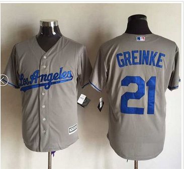 Los Angeles Dodgers #21 Zack Greinke Grey New Cool Base Stitched MLB Jersey Los Angeles Dodgers #21 Zack Greinke Grey New Cool Base Stitched MLB Jersey