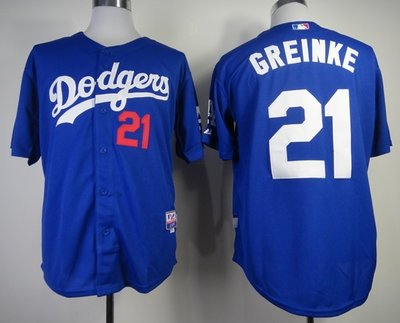 Los Angeles Dodgers #21 Zack Greinke Blue New Cool Base Stitched Baseball Jersey Los Angeles Dodgers #21 Zack Greinke Blue New Cool Base Stitched Baseball Jersey