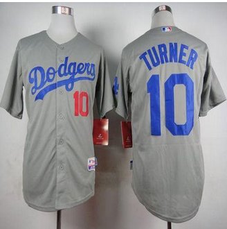 Los Angeles Dodgers #10 Justin Turner Grey Cool Base Stitched Baseball Jersey Los Angeles Dodgers #10 Justin Turner Grey Cool Base Stitched Baseball Jersey