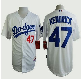 Los Angeles Dodgers #47 Howie Kendrick White Cool Base Stitched Baseball Jersey Los Angeles Dodgers #47 Howie Kendrick White Cool Base Stitched Baseball Jersey