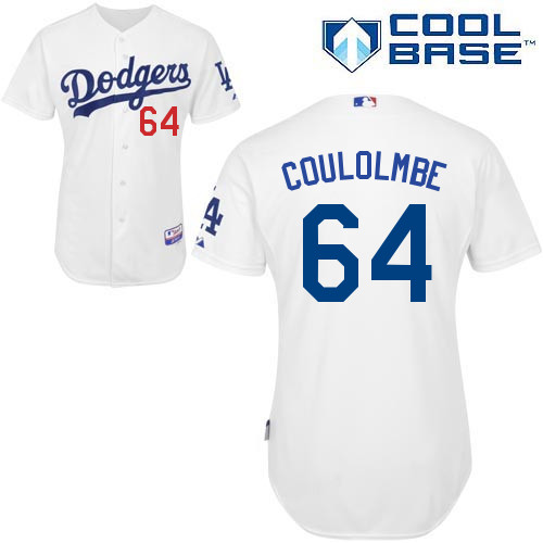 Los Angeles Dodgers#64 Coulolmbe Majestic Authentic White Jersey Los Angeles Dodgers#64 Coulolmbe Majestic Authentic White Jersey