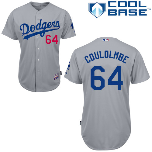 Los Angeles Dodgers#64 Coulolmbe Majestic Authentic Grey Jersey Los Angeles Dodgers#64 Coulolmbe Majestic Authentic Grey Jersey
