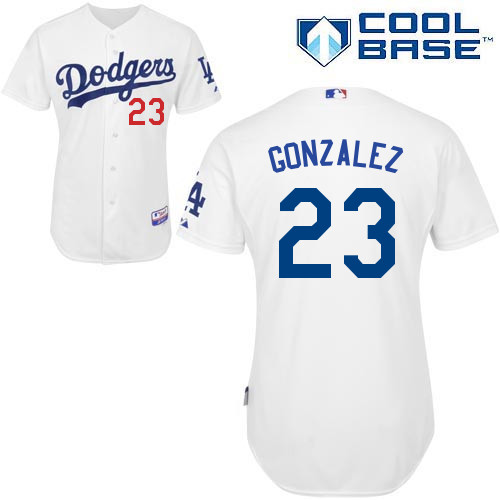 Los Angeles Dodgers#23 Gonzalez Majestic Authentic White Jersey Los Angeles Dodgers#23 Gonzalez Majestic Authentic White Jersey