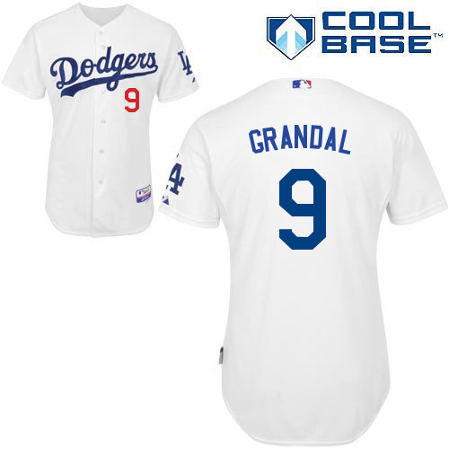 Los Angeles Dodgers#9 Grandal Majestic Authentic White Jersey Los Angeles Dodgers#9 Grandal Majestic Authentic White Jersey