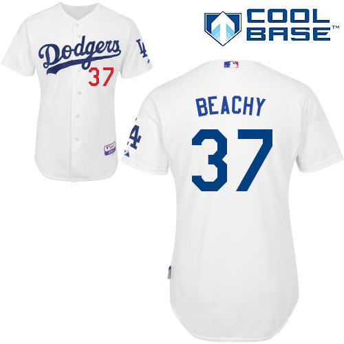 Los Angeles Dodgers#37 Beachy Majestic Authentic White Jersey Los Angeles Dodgers#37 Beachy Majestic Authentic White Jersey