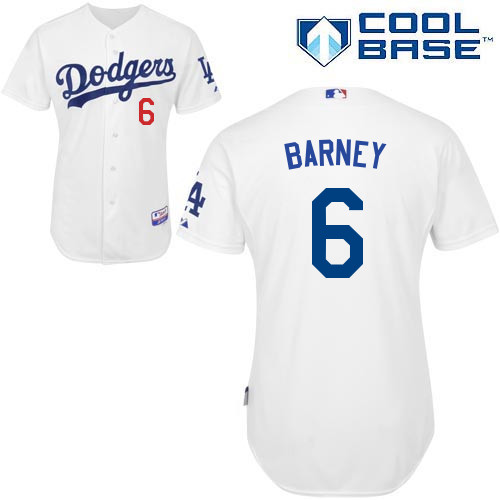 Los Angeles Dodgers#6 Barney Majestic Authentic White Jersey Los Angeles Dodgers#6 Barney Majestic Authentic White Jersey